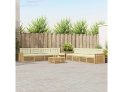 Vidaxl Conjunto De Sofás Para Exterior 9 Unid. Branco E Creme
