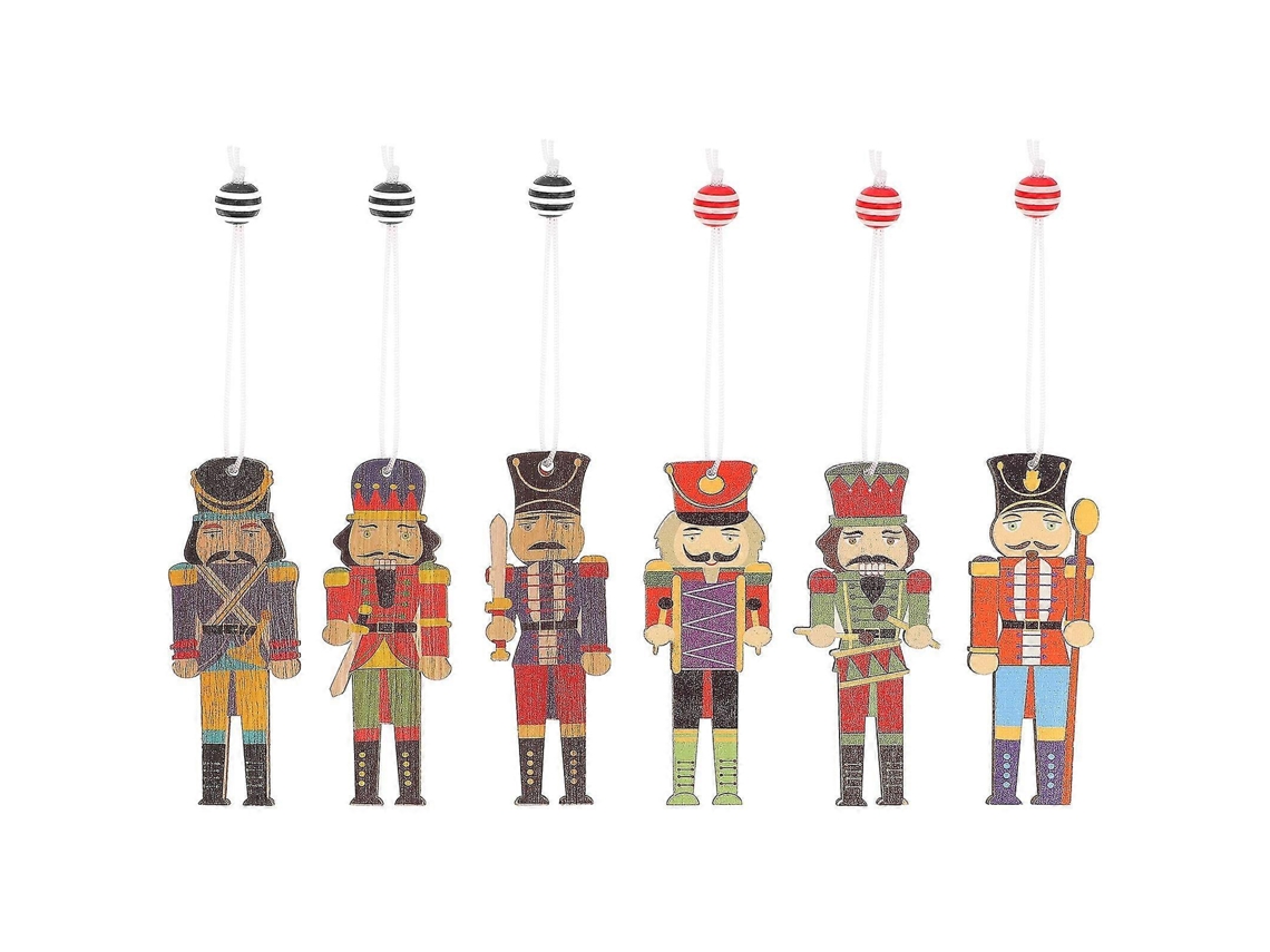 Conjunto De 6 Pingentes De Árvore De Natal Com Design Criativo De Soldado De Nogueira Presente Perfeito Para As Festas De Fim De Ano. Hengjian
