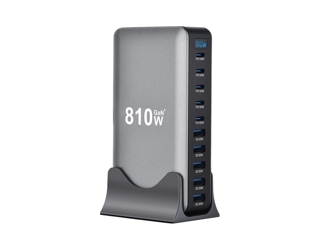 Ymx-810w Carregador Usb Pd De 810w Com 10 Portas,5 Usb-a 5 Usb-c,carregamento Rápido Pd Qc, Esta??o De Carregamento De Mesa