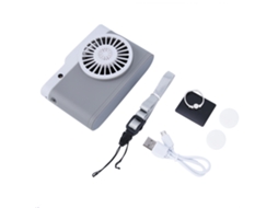 Ventilador Usb Portátil Ajustável com Iluminação Cinza