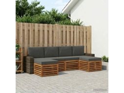 Vidaxl Conjuntos De Sofás Com Almofada 6 Pcs Natural E Antracite