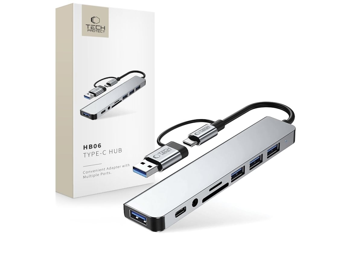 Tech Protect 9 Em 1 Usb C/usb A Usb C/usb A/sd/tf/av3.5 Brilvibera