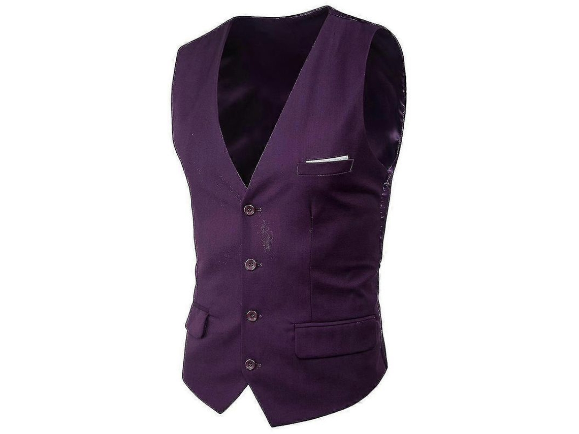2026 chaleco de Negocio para Hombres Talla Grande de Color Sólido de Un Botón Primavera Y Otoño Poliéster S2024123015044