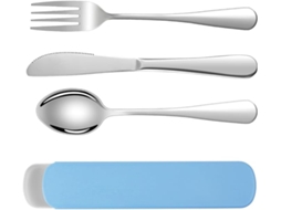 Talheres de Camping Aço Inox com Caixa Azul ZYBLSSBB