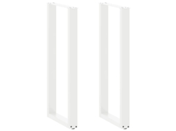 vidaXL Pernas mesa centro 2 pcs forma de U 50x(110-111) cm aço branco