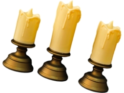 Conjunto de 3 luzes LED eletrônicas sem chama, alimentadas por bateria, para decoração de mesas de casamento.