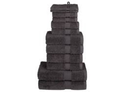 Vidaxl 12pcs Conjunto Toalhas Banho Premium Solund 600gsm Antracite