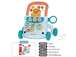 Andador de Brinquedo para Bebês de 6 a 18 Meses: Carrinho Anti tombamento, Musicalnovo Estilo / Leão Fofo / Azul CHENNNLS