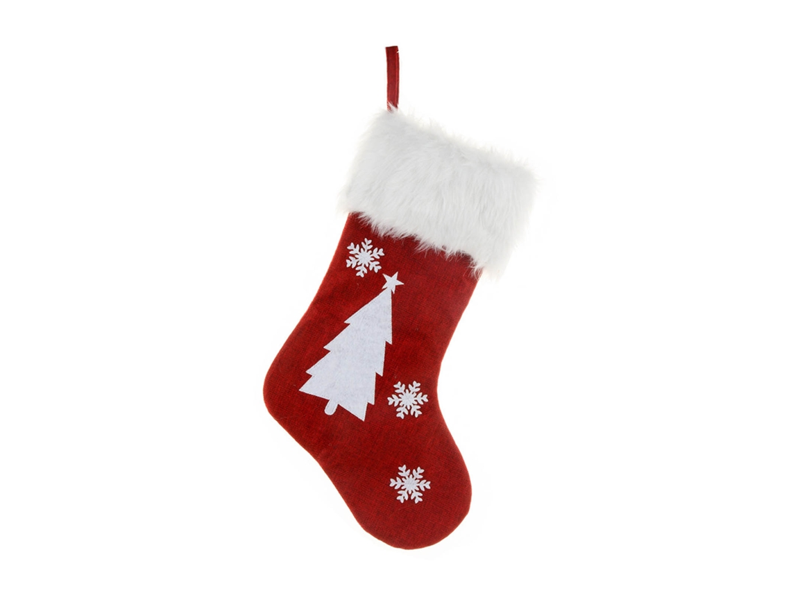 Meias de Natal Vermelhas com Decoração LAXISCREED