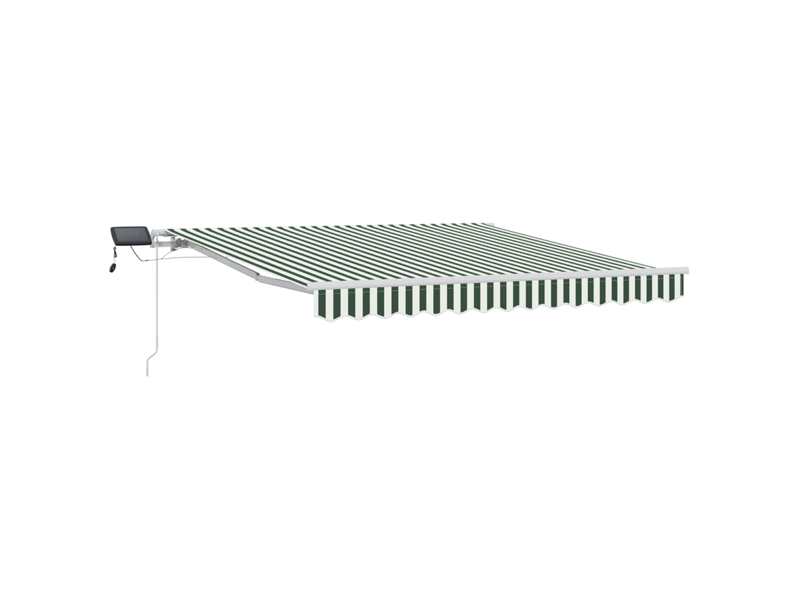 Conjunto 1 Toldo Retrátil Vidaxl Verde Tecido (300 X 250 Cm)