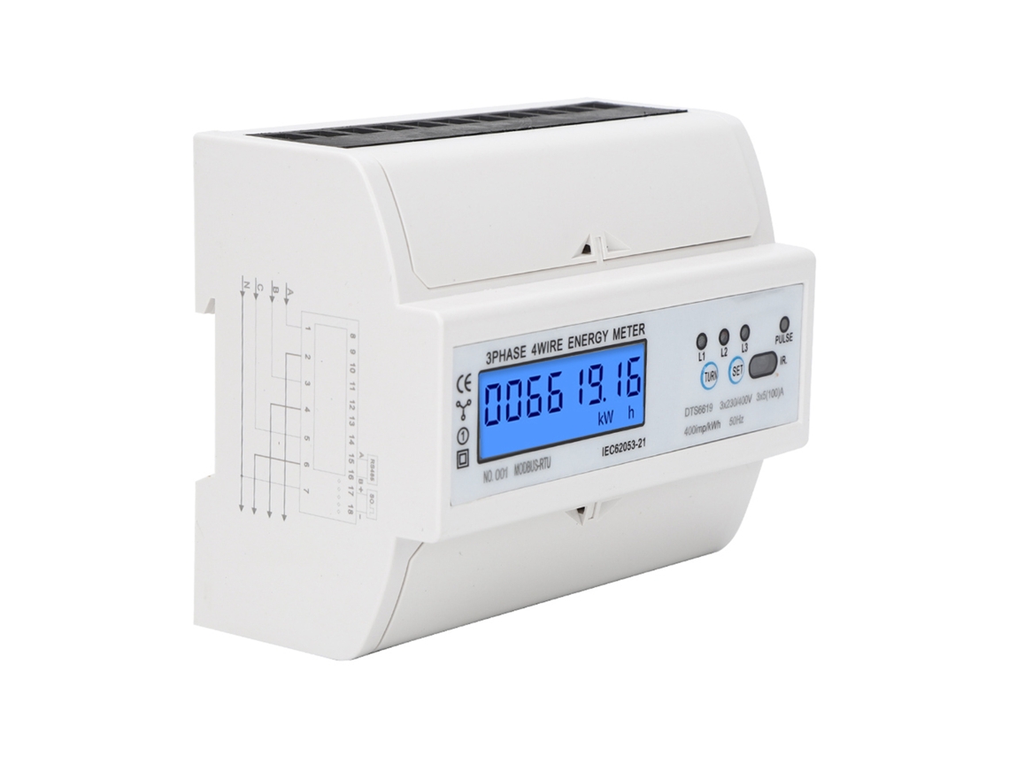 Laxiscreed Medidor De Energia Trifásico 380v Com Ecrã Lcd Retroiluminado Para Gestão De Energia