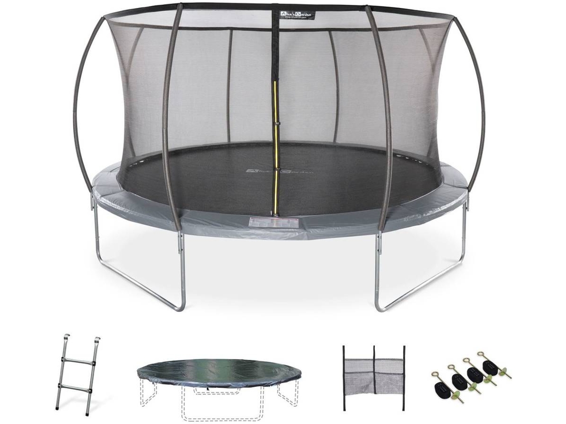 Trampolim Com Rede Interna E Kit De Acessórios, 430cm , Cinza