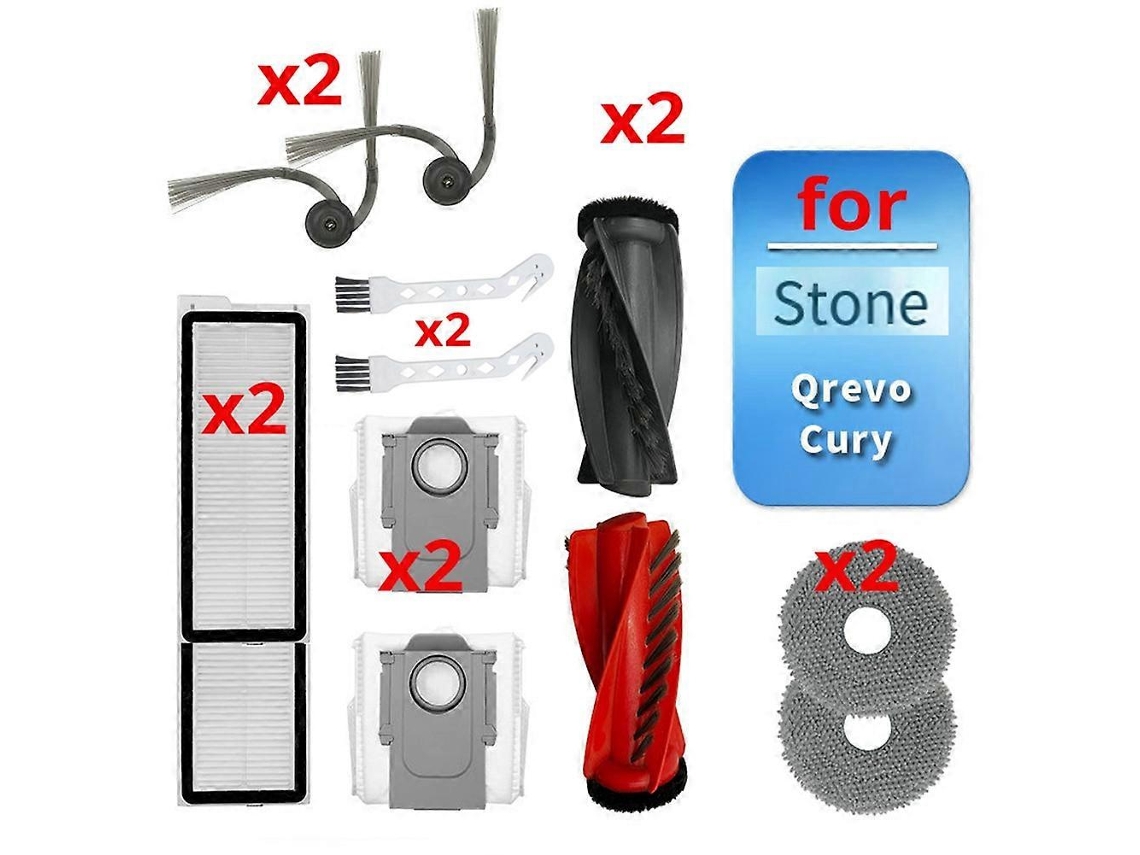 Acessórios Para Aspirador Robô Qrevo Cury: Escova Principal, Escova Lateral, Filtro, Saco De Pó, Filtro, Peças De Reposição._ozo