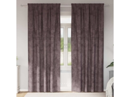 Vidaxl Cortinas De Veludo 2 Unid. Castanho 245 X 140 Cm Veludo