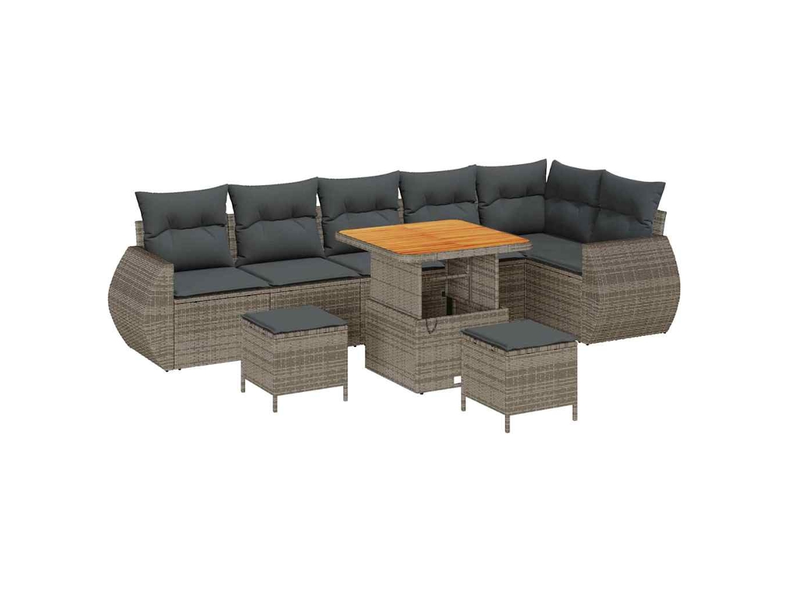 Maison Exclusive - Conjunto De Sofá De Jardim Com Almofada 9 Pcs Cinzeto