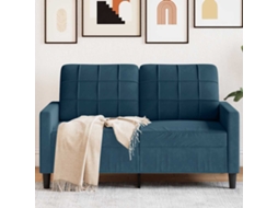 Vidaxl Sofá De 2 Lugares Veludo 120 Cm Azul