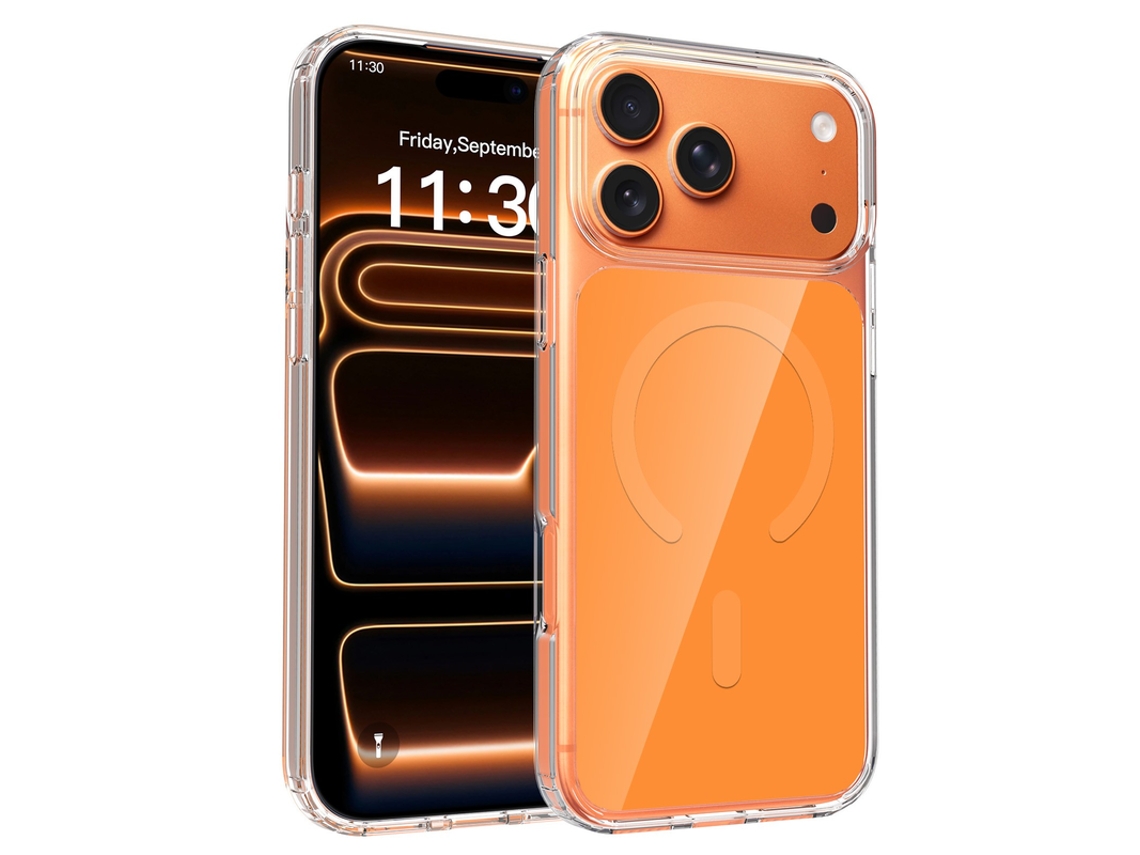 Capa Para Iphone 17 Pro Max Híbrido Robusta Magnético Laranja Czhhmart
