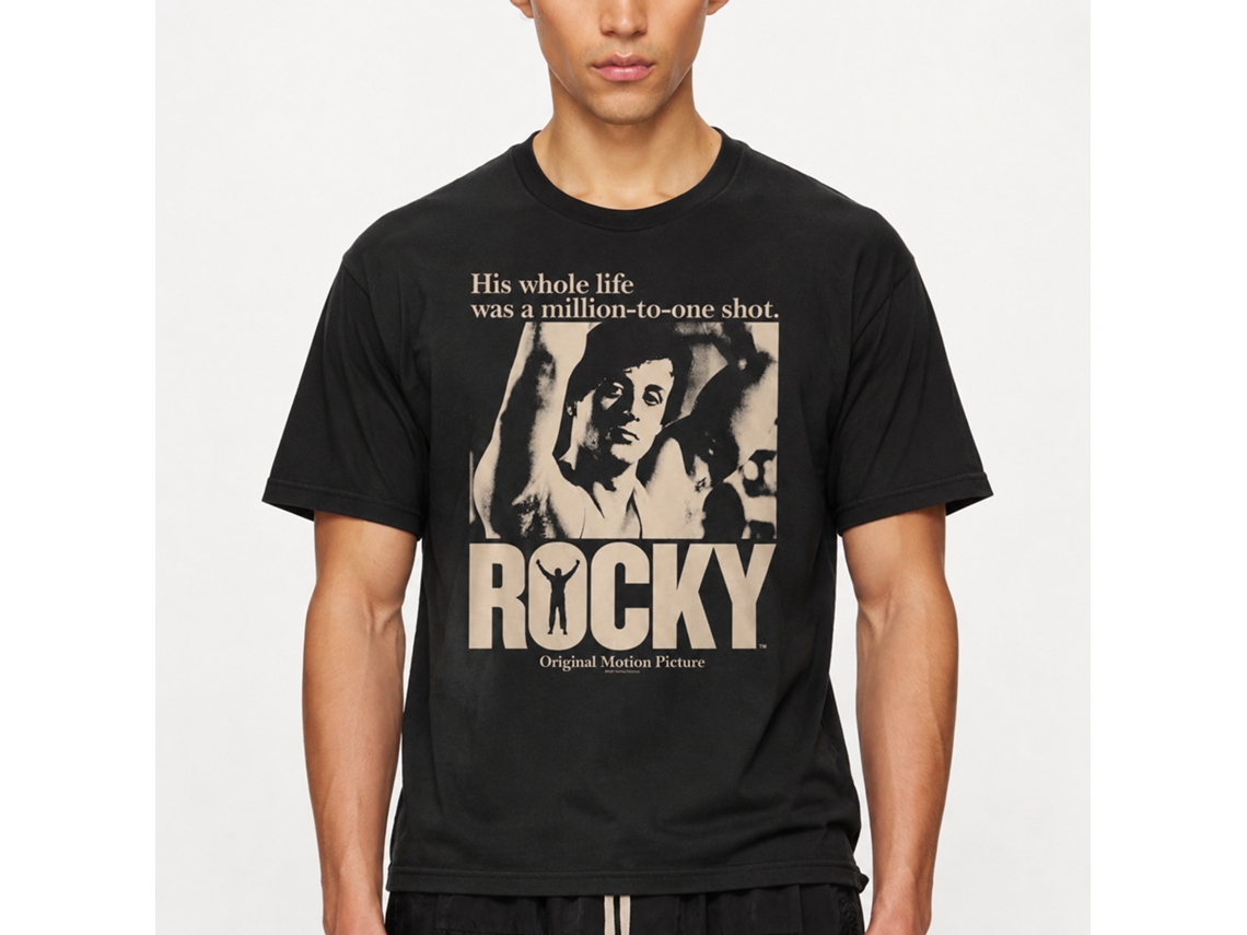 Rockinstone Rocky Movie Greased Lightning Black Adult T-shirt Size:xl