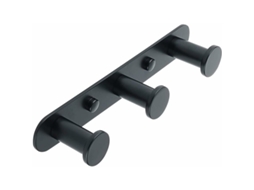 Suporte de Toalha Parede com Gancho e Parafuso para Banheiro Cozinha, Aço Inoxidável Preto Fosco, Três Ganchos, Egyt1000b, 3 BRILVIBERA