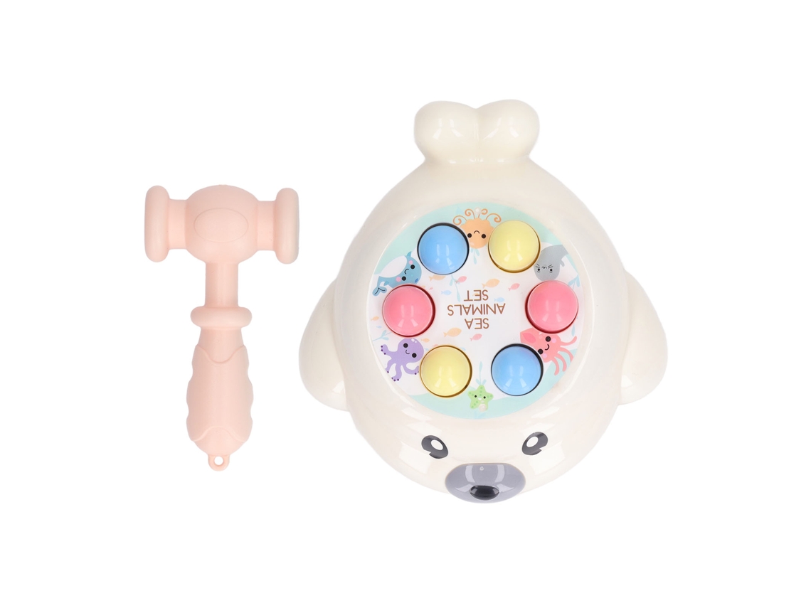 Mali brinquedo de Martelo para Bebê com Forma de Foca Colorido Jogo Educativo Seguro Amarelo