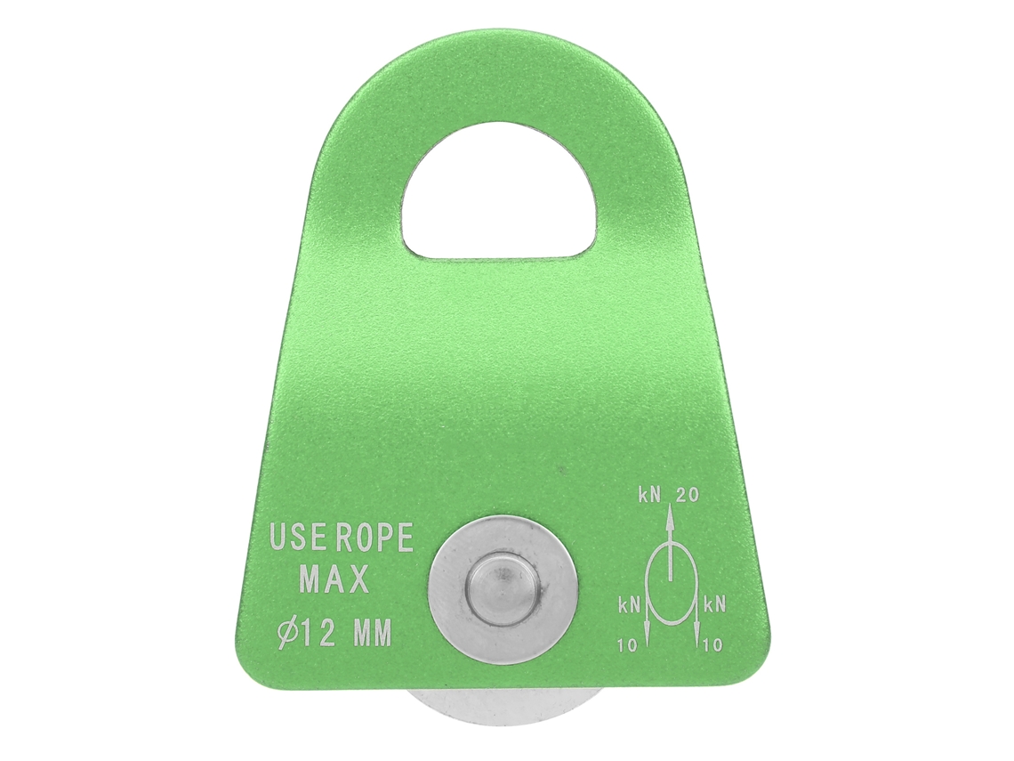 Polia de placa lateral para equipamento de escalada e montanhismo Descida Single Polye em Rocha Transport Green