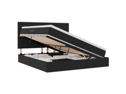 Cama com Arrumação e Colchão Preto 160x200 cm Veludo MAISON EXCLUSIVE