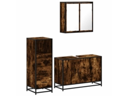 Bathroom Furniture Set, Bathroom Furniture Sets Vidaxl Marrom Madeira Processada (n/a)