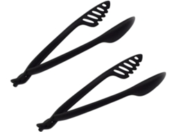 Conjunto De 2 Prendedores Alimentos Nylon Preto, Resistentes Ao Calor, Ideais Para Churrasco, Buffet E Saladas