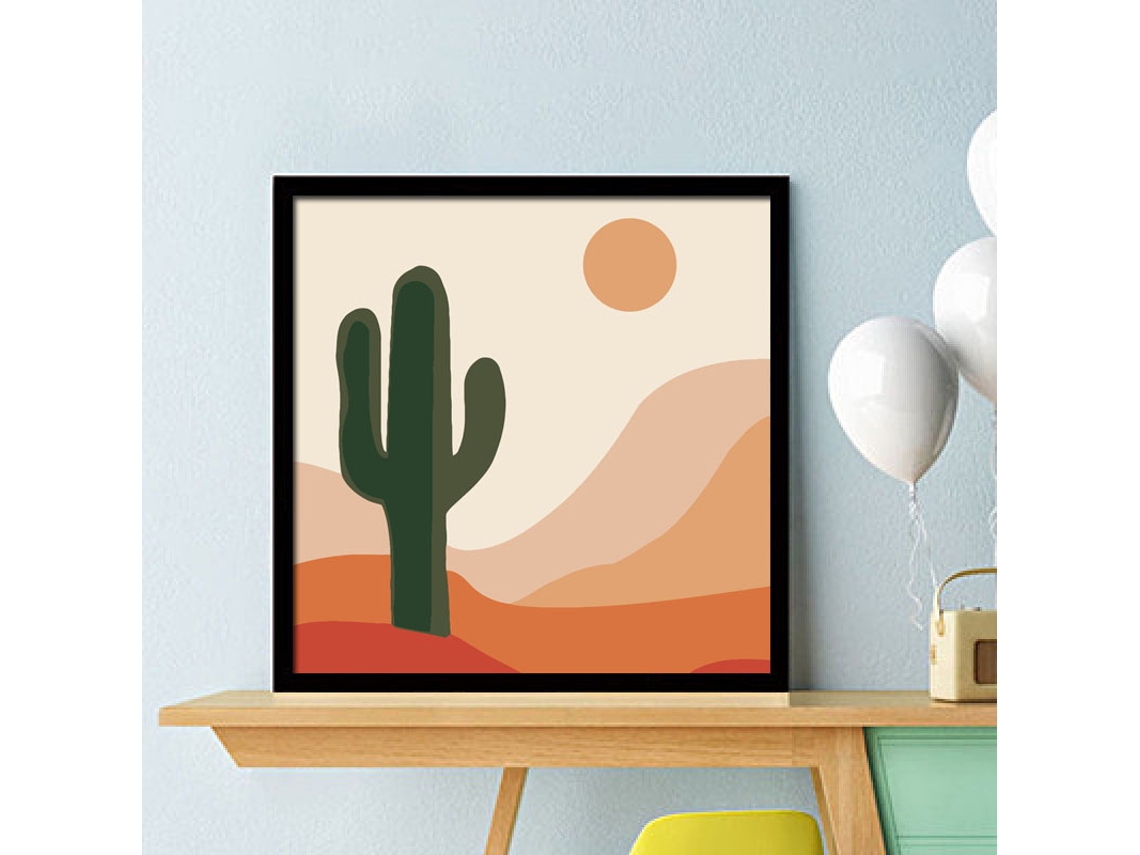 Pintura Digital De Números Diy Para Niños, Paisagem Tropical Com Tinta Acrílica E Moldura 20x20cm, Decoração Para Sala E Quarto