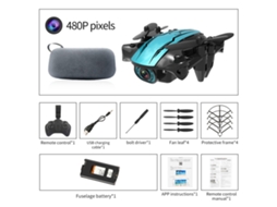 Mini Dron Cuadricóptero Rc Plegable Cs02 Con Cámara Hd, Wifi Y Modo De Retención De Altitud.