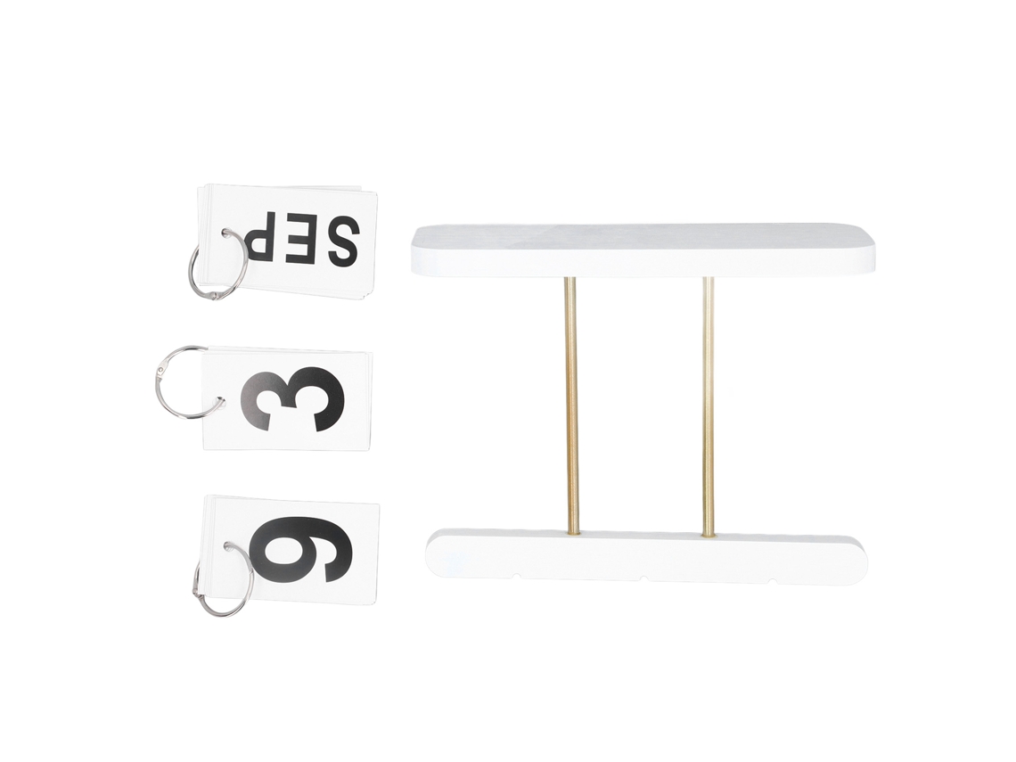 Mali calendário Flip de Mesa Reutilizável com Display Grande para Sala e Escritório Branco
