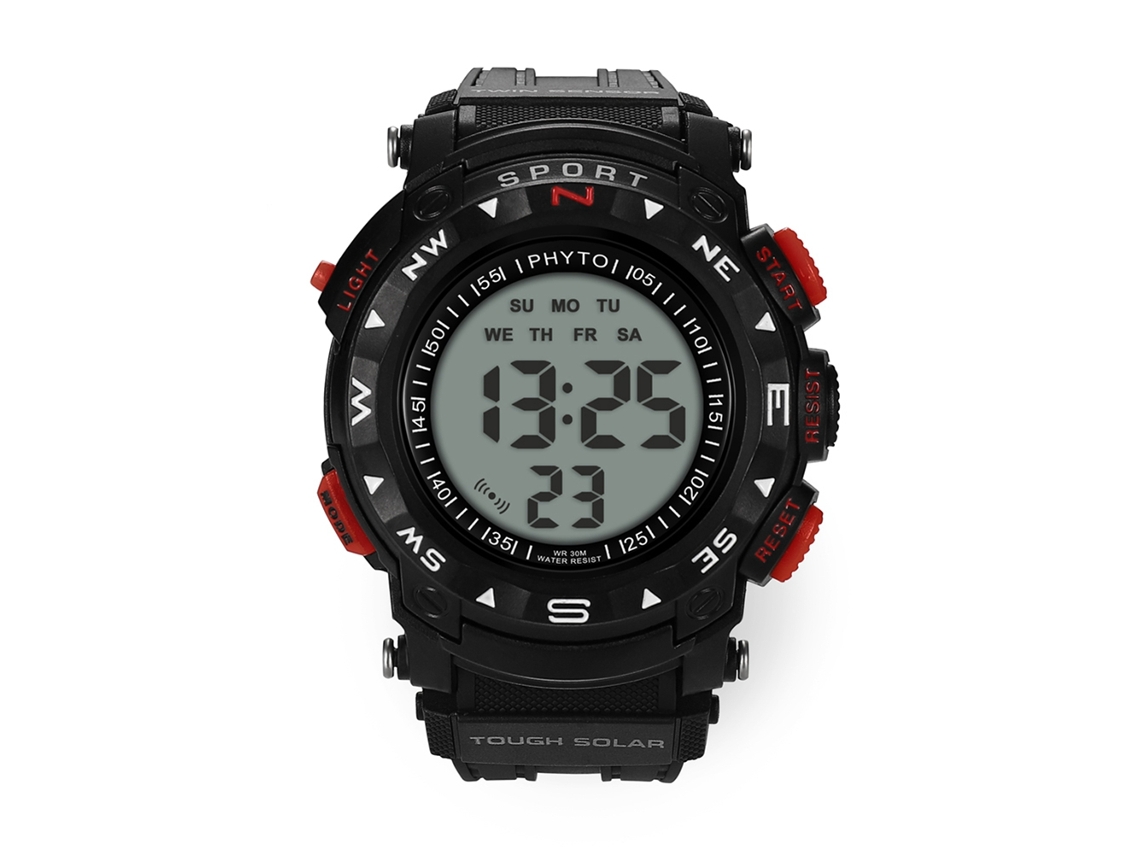 Relógio esportivo digital masculino casual para atividades ao ar livre, vermelho, ideal para presente.
