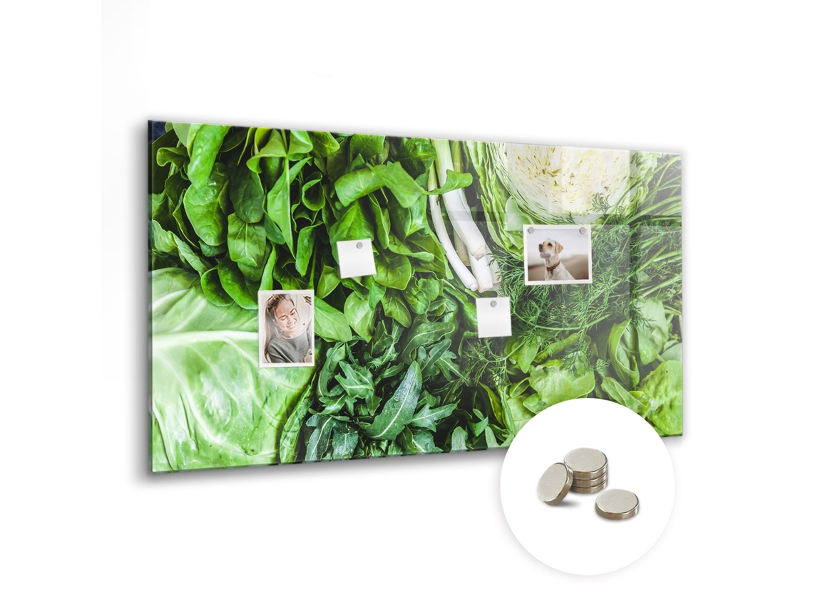Quadro Magnético De Parede Legumes Verdes Para O Escritório Espelharte (120x60 Cm)