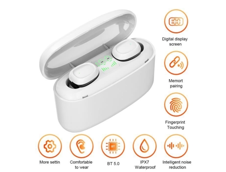 G5S Fone de Ouvido Bt5.0 Verdadeiro Fone de Ouvido Estéreo Sem Fio Ipx7 À Prova D'Água 9D Qualidade de Som Fone de Ouvido Esportivo DODOCOOL