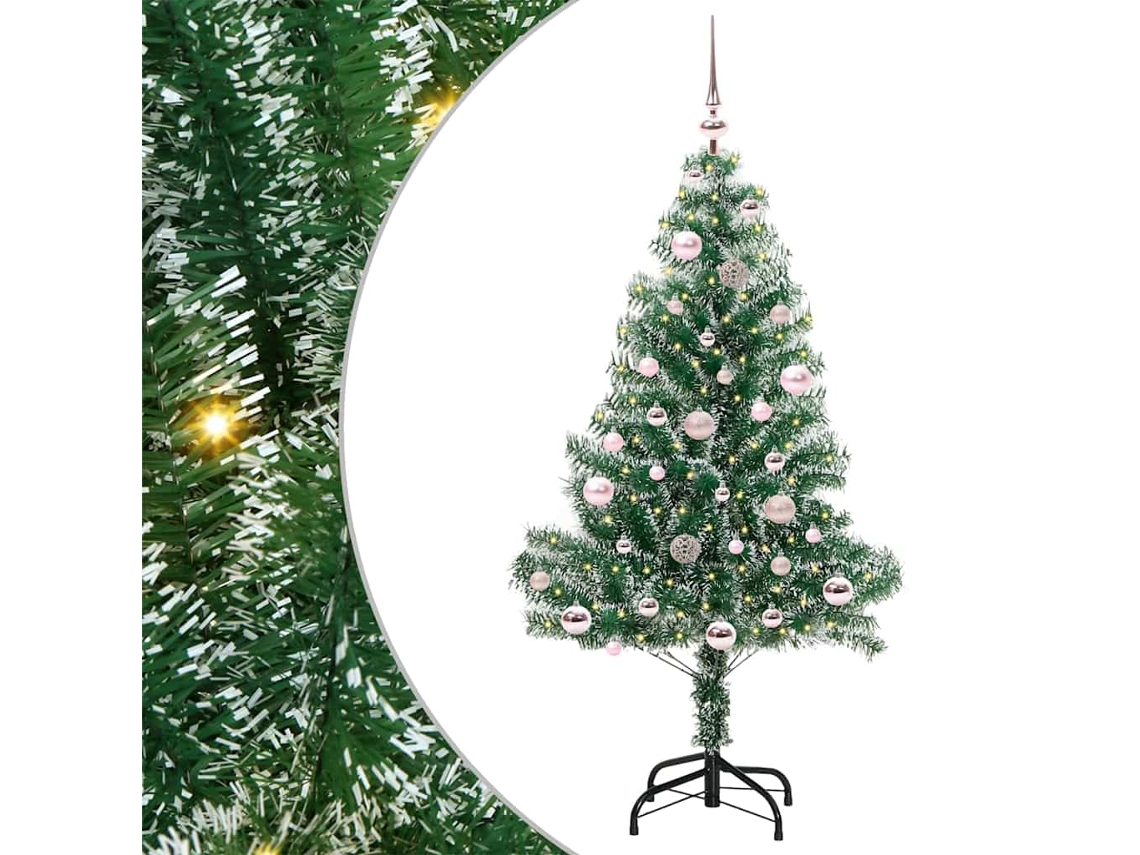 Árvore De Natal Artificial Com Neve Flocada Vidaxl Verde Polietileno (150 Cm)