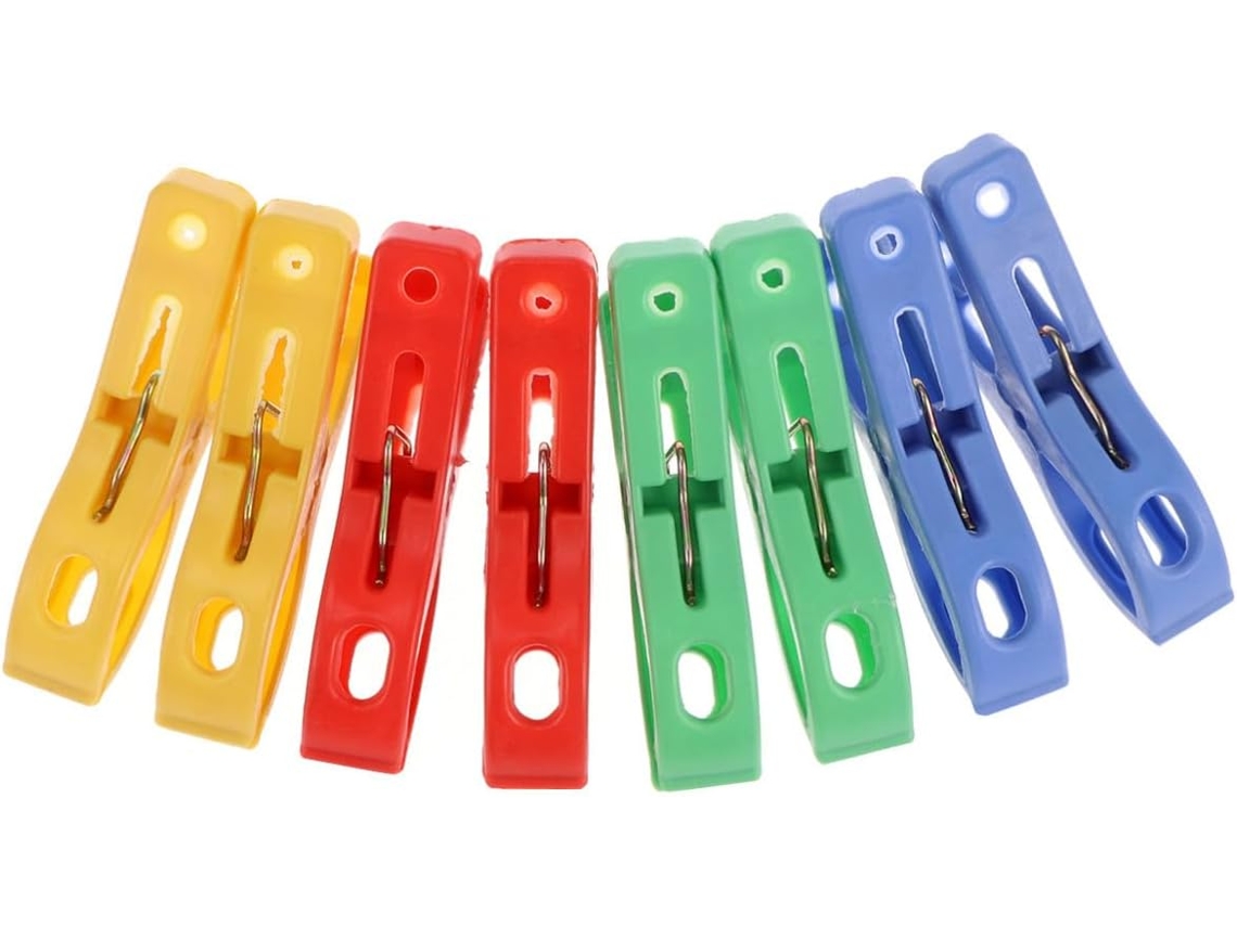 Zerodeko Conjunto De 24-prendedores Roupa Grandes Plástico Antiderrapantes, Resistentes Ao Vento, Com Dentes E Bordas