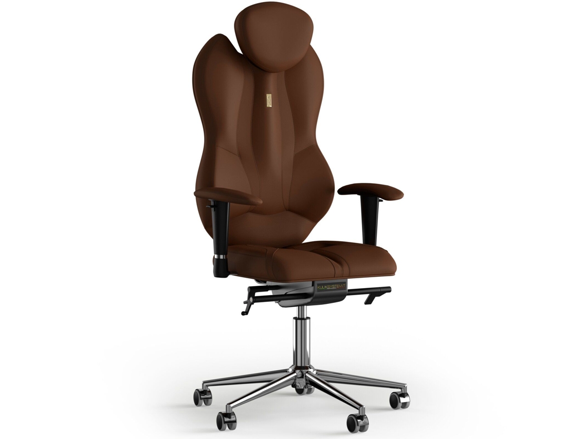 Cadeira de Escritório Ergonómica KULIK Grande Couro de PU (Castanho -130x50x50cm)