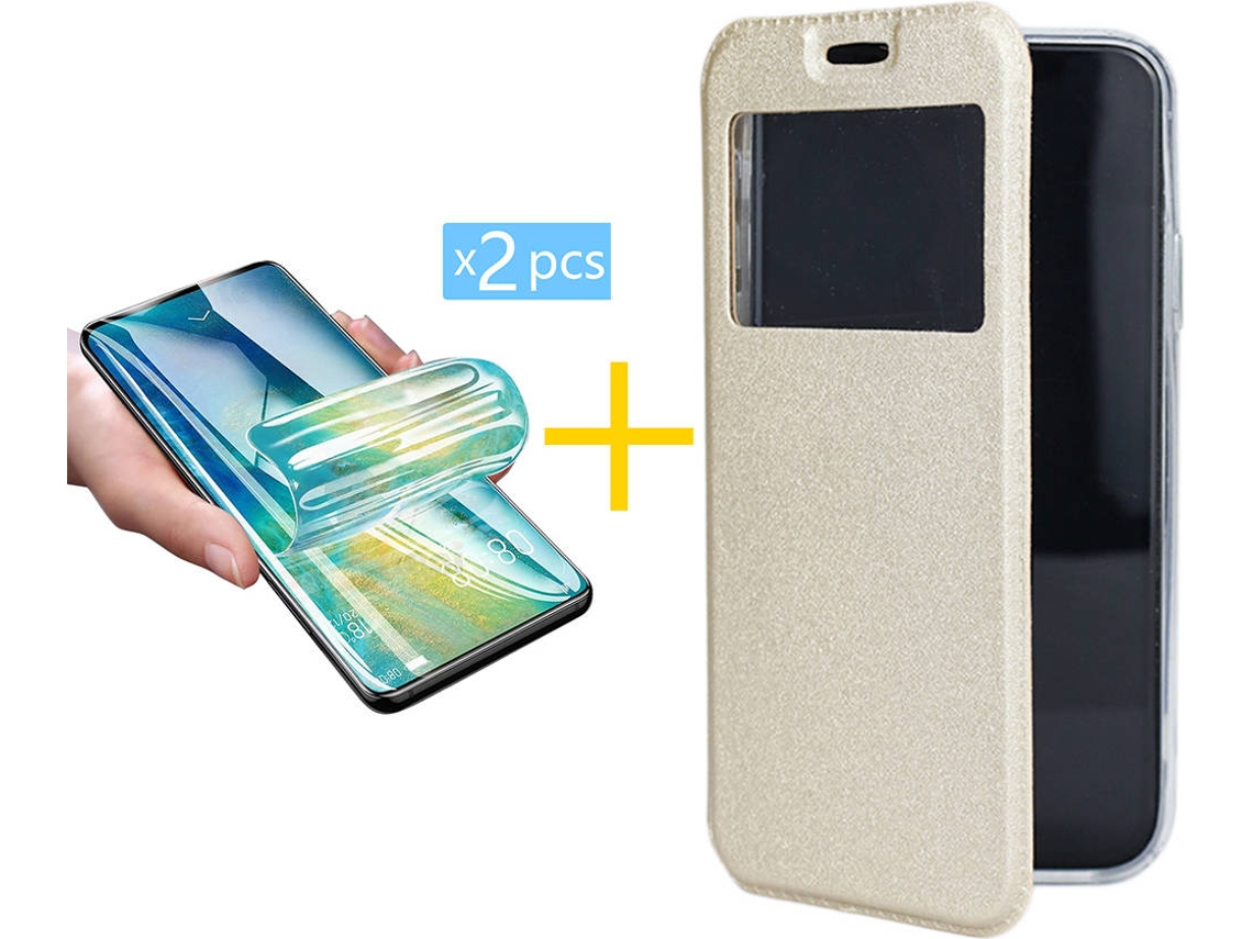Capa + 2 Películas para iPhone 11 Pro Max SKYHE Dourado