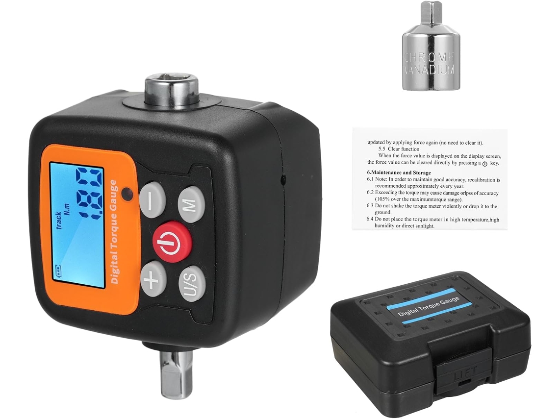 Medidor de torque Hxber Engc-30 com display digital e adaptadores de 1/2".