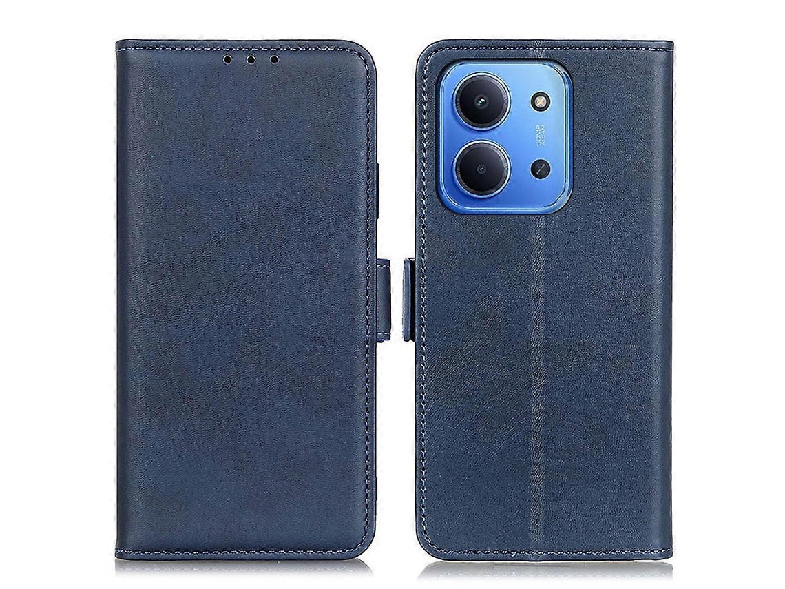 Capa De Celular Tkdaddy Para Xiaomi Redmi 15c 4g (global) (171 Mm) / Poco C85 4g Com Suporte Em Couro Bovino Pu Com Textura Azul