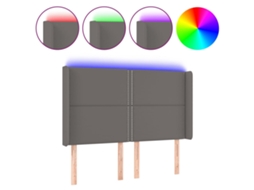 Led Headboard, Led Headboards Vidaxl Cinzeto Couro Artificial (147 X 16 X 118/128 Cm)