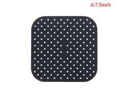 Tapetes Redondos De Silicone Antiderrapantes E Reutilizáveis​​ Para Fritadeira A Ar, Tapetes Antiaderentes Para Cesta De Vapor, Pretos, 19 Cm(7