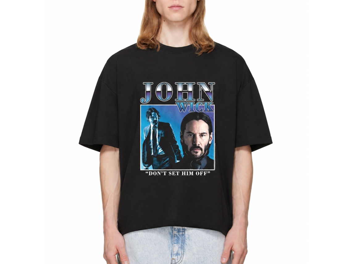 Rockinstone John Wick Duo Image Box Black Adult T-shirt Size:xxl