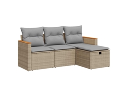 Garden Sofa Set, Garden Sofa Sets Vidaxl Bege Rattan / Vime (n/a)