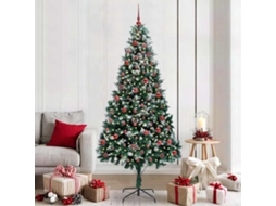 Vidaxl Árvore De Natal Artificial Verde 210 Cm Pvc, Aço E Plástico