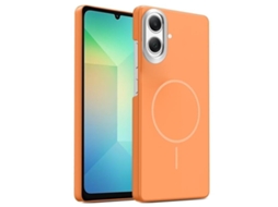 Capa Para Samsung Galaxy A06 4g Fina Circular Magsafe À Prova De Choque Dourada Em Policarbonato Laranja