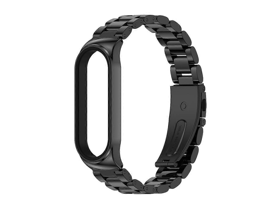 Pulseira De Aço Inoxidável Com Três Contas Metálicas Mijobs Cs Para Xiaomi Mi Band 6/5/4/3 (prateada)