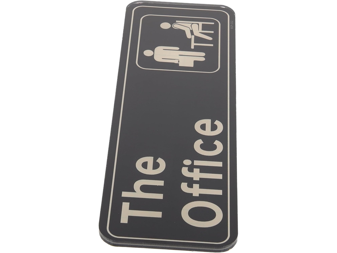 Placa De Sinalização Autoadesiva Em Pvc Preto Para Escritório, 23x7, 6cm, Portátil Para Hospitais E Edifícios Públicos