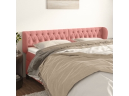 Cabecero con Alas de Terciopelo 183x23x78/88 cm Rosa