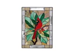Painel de Vidro com Vitral Cardinal para Decoração de Parede | S/MARCA